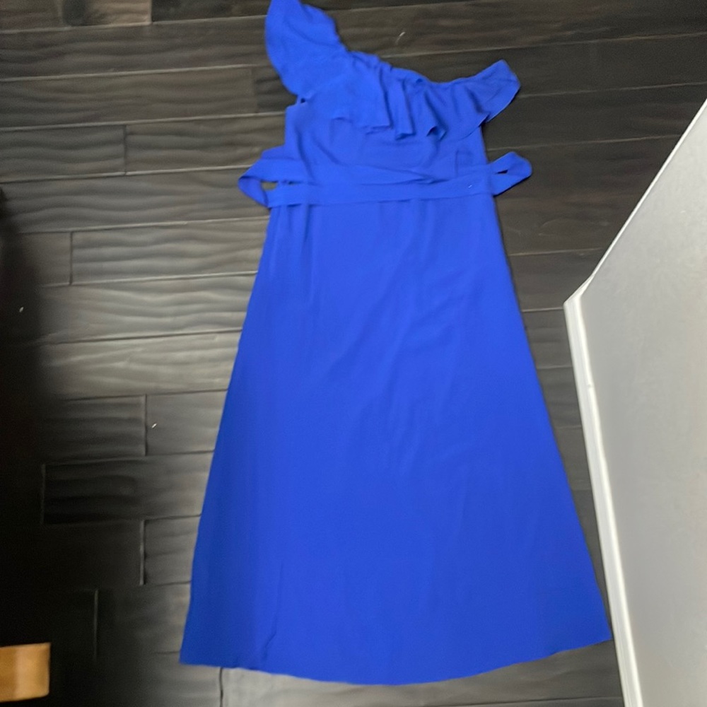 Long Royal blue one shoulder dress